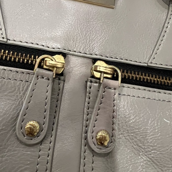 Modalu mauve grey leather Pippa Shoulder Bag - Picture 3 of 13